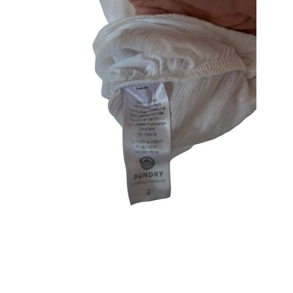 Sundry White Faux Wrap Light Weight Sleeveless Top Size 2 - Picture 6 of 8